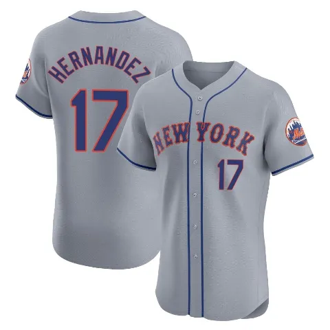 Men's New York Mets ＃17 Keith Hernandez Gray Elite Road Jersey