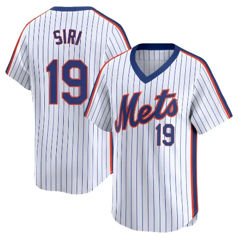 Men's New York Mets ＃19 Jose Siri White Limited Cooperstown Collection Jersey
