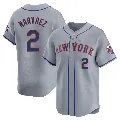 Men's New York Mets ＃2 Omar Narvaez Gray Limited Away Jersey