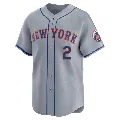 Men's New York Mets ＃2 Omar Narvaez Gray Limited Away Jersey