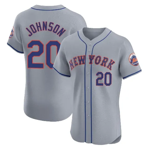 Men's New York Mets ＃20 Howard Johnson Gray Elite Road Jersey