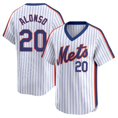Men's New York Mets ＃20 Pete Alonso White Limited Cooperstown Collection Jersey