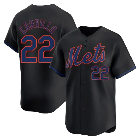 Men's New York Mets ＃22 Alejandro Carrillo Black Limited Alternate Jersey