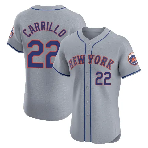 Men's New York Mets ＃22 Alejandro Carrillo Gray Elite Road Jersey