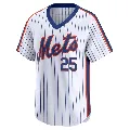 Men's New York Mets ＃25 Brooks Raley White Limited Cooperstown Collection Jersey