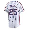 Men's New York Mets ＃25 Brooks Raley White Limited Cooperstown Collection Jersey