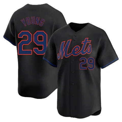 Men's New York Mets ＃29 Jared Young Black Limited Alternate Jersey