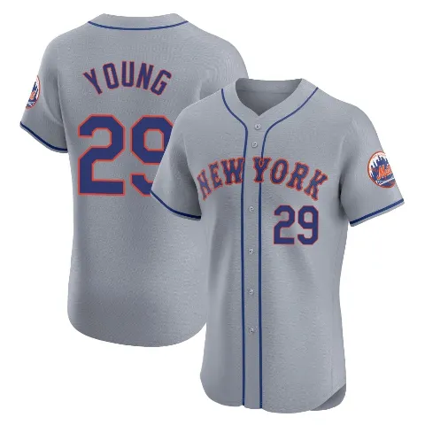 Men's New York Mets ＃29 Jared Young Gray Elite Road Jersey