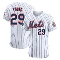 Men's New York Mets ＃29 Jared Young White Elite Home Patch Jersey