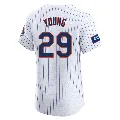 Men's New York Mets ＃29 Jared Young White Elite Home Patch Jersey