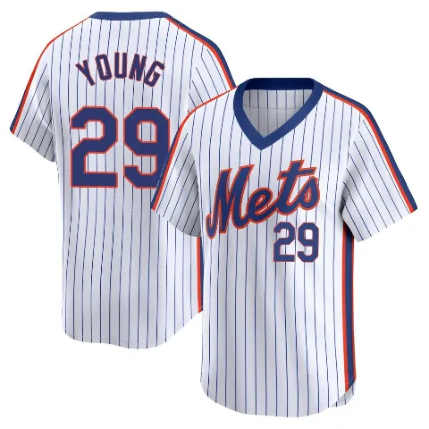 Men's New York Mets ＃29 Jared Young White Limited Cooperstown Collection Jersey