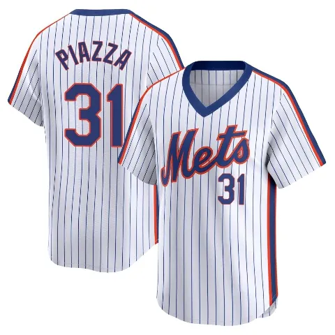 Men's New York Mets ＃31 Mike Piazza White Limited Cooperstown Collection Jersey