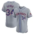Men's New York Mets ＃34 Kodai Senga Gray Elite Road Jersey