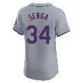 Men's New York Mets ＃34 Kodai Senga Gray Elite Road Jersey