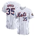 Men's New York Mets ＃35 Adrian Houser White Elite Home Patch Jersey