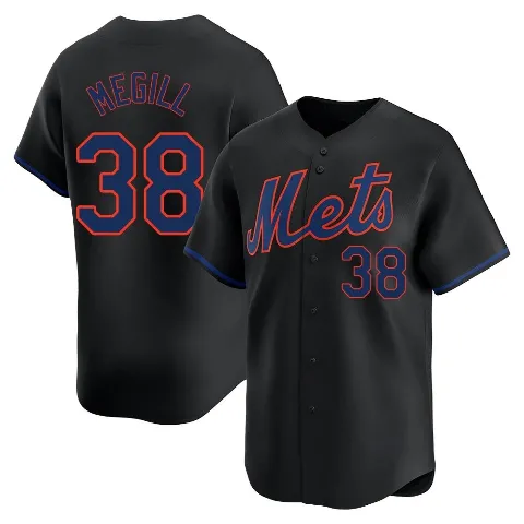 Men's New York Mets ＃38 Tylor Megill Black Limited Alternate Jersey