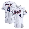 Men's New York Mets ＃4 Lenny Dykstra White Elite Home Patch Jersey