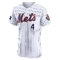 Men's New York Mets ＃4 Lenny Dykstra White Elite Home Patch Jersey