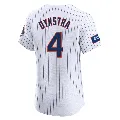 Men's New York Mets ＃4 Lenny Dykstra White Elite Home Patch Jersey