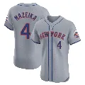 Men's New York Mets ＃4 Patrick Mazeika Gray Elite Road Jersey