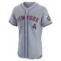 Men's New York Mets ＃4 Patrick Mazeika Gray Elite Road Jersey