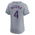 Men's New York Mets ＃4 Patrick Mazeika Gray Elite Road Jersey
