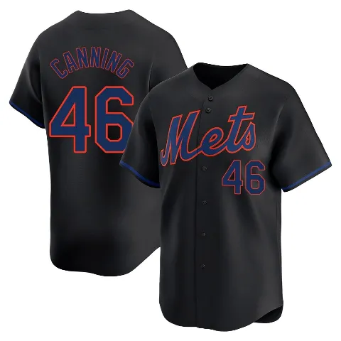 Men's New York Mets ＃46 Griffin Canning Black Limited Alternate Jersey
