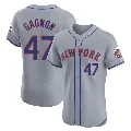 Men's New York Mets ＃47 Drew Gagnon Gray Elite Road Jersey