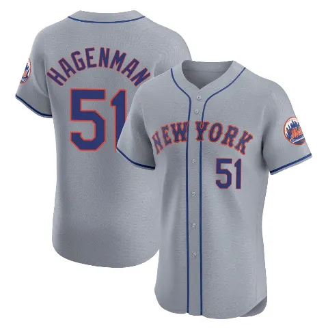 Men's New York Mets ＃51 Justin Hagenman Gray Elite Road Jersey
