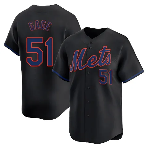 Men's New York Mets ＃51 Matt Gage Black Limited Alternate Jersey