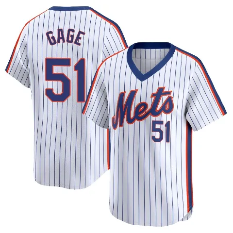 Men's New York Mets ＃51 Matt Gage White Limited Cooperstown Collection Jersey
