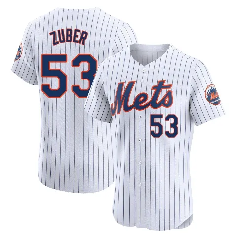 Men's New York Mets ＃53 Tyler Zuber White Elite Home Jersey