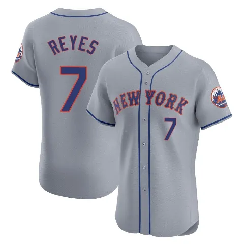Men's New York Mets ＃7 Jose Reyes Gray Elite Road Jersey