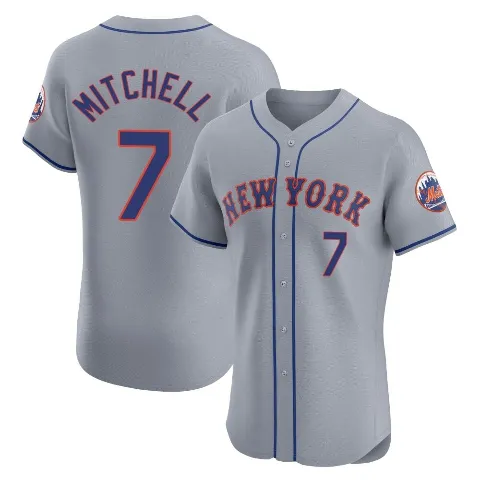 Men's New York Mets ＃7 Kevin Mitchell Gray Elite Road Jersey