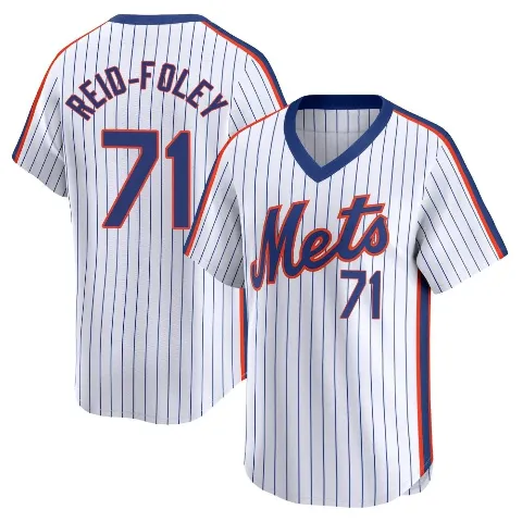 Men's New York Mets ＃71 Sean Reid-Foley White Limited Cooperstown Collection Jersey