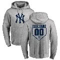 Men's New York Yankees ＃00 Custom Hoodie Gray Custom RBI Pullover Hoodie - Heathered