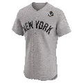 Men's New York Yankees ＃12 Wade Boggs Gray Elite Road 2024 World Series Jersey