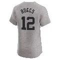 Men's New York Yankees ＃12 Wade Boggs Gray Elite Road 2024 World Series Jersey