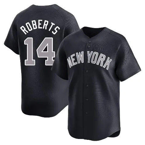 Men's New York Yankees ＃14 Brian Roberts Navy Limited Alternate Jersey