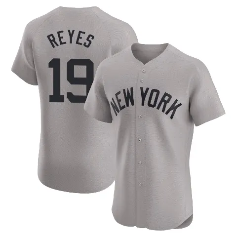 Men's New York Yankees ＃19 Pablo Reyes Gray Elite Road Jersey
