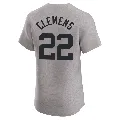 Men's New York Yankees ＃22 Roger Clemens Gray Elite Road 2024 World Series Jersey