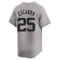 Men's New York Yankees ＃25 J.C. Escarra Gray Limited Away 2024 World Series Jersey