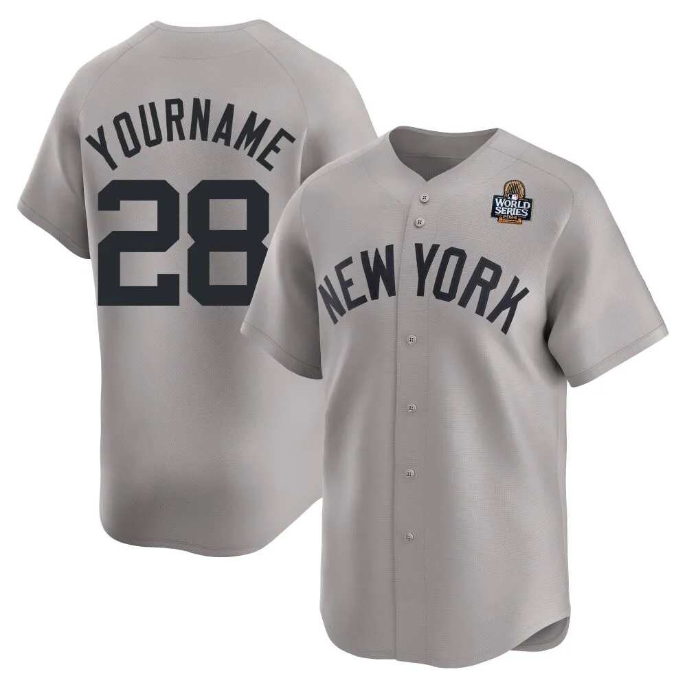 Men's New York Yankees ＃28 Joe Girardi Gray Limited Away 2024 World Series Jersey