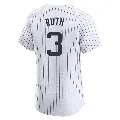 Men's New York Yankees ＃3 Babe Ruth White Elite Home Jersey