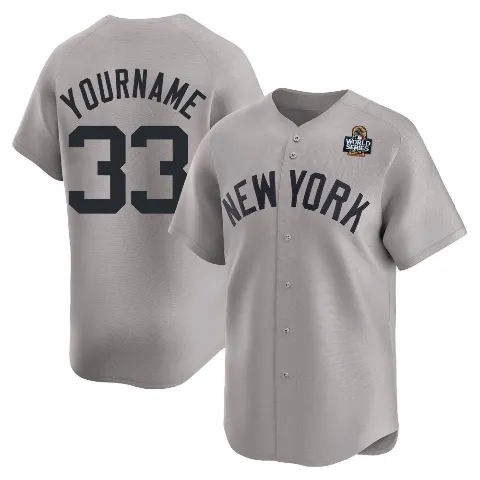 Men's New York Yankees ＃33 David Wells Gray Limited Away 2024 World Series Jersey