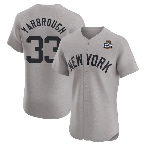 Men's New York Yankees ＃33 Ryan Yarbrough Gray Elite Road 2024 World Series Jersey