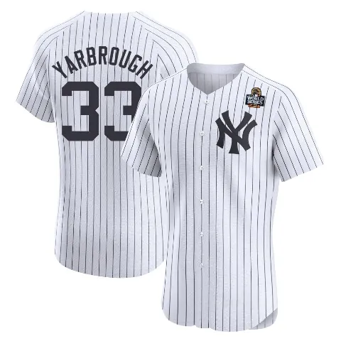 Men's New York Yankees ＃33 Ryan Yarbrough White Elite Home 2024 World Series Jersey