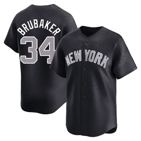 Men's New York Yankees ＃34 JT Brubaker Navy Limited Alternate Jersey