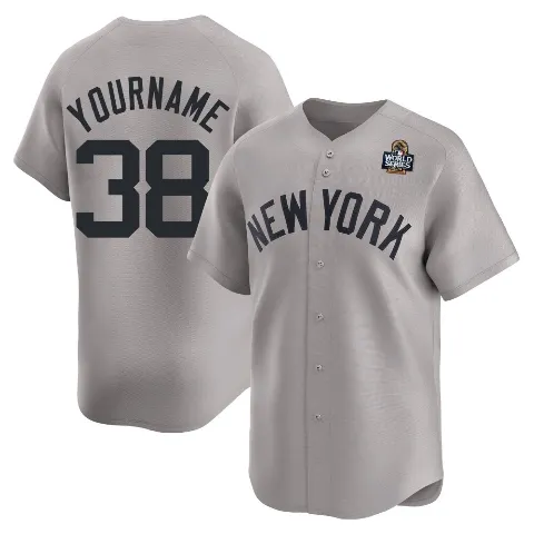 Men's New York Yankees ＃38 Devin Williams Gray Limited Away 2024 World Series Jersey