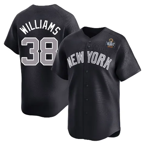 Men's New York Yankees ＃38 Devin Williams Navy Limited Alternate 2024 World Series Jersey